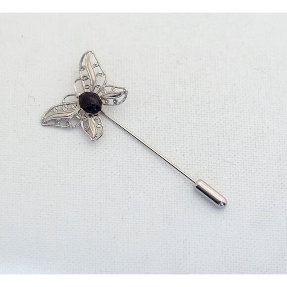 Vintage Silver Butterfly Stickpin - A3 - Picture 1 of 2